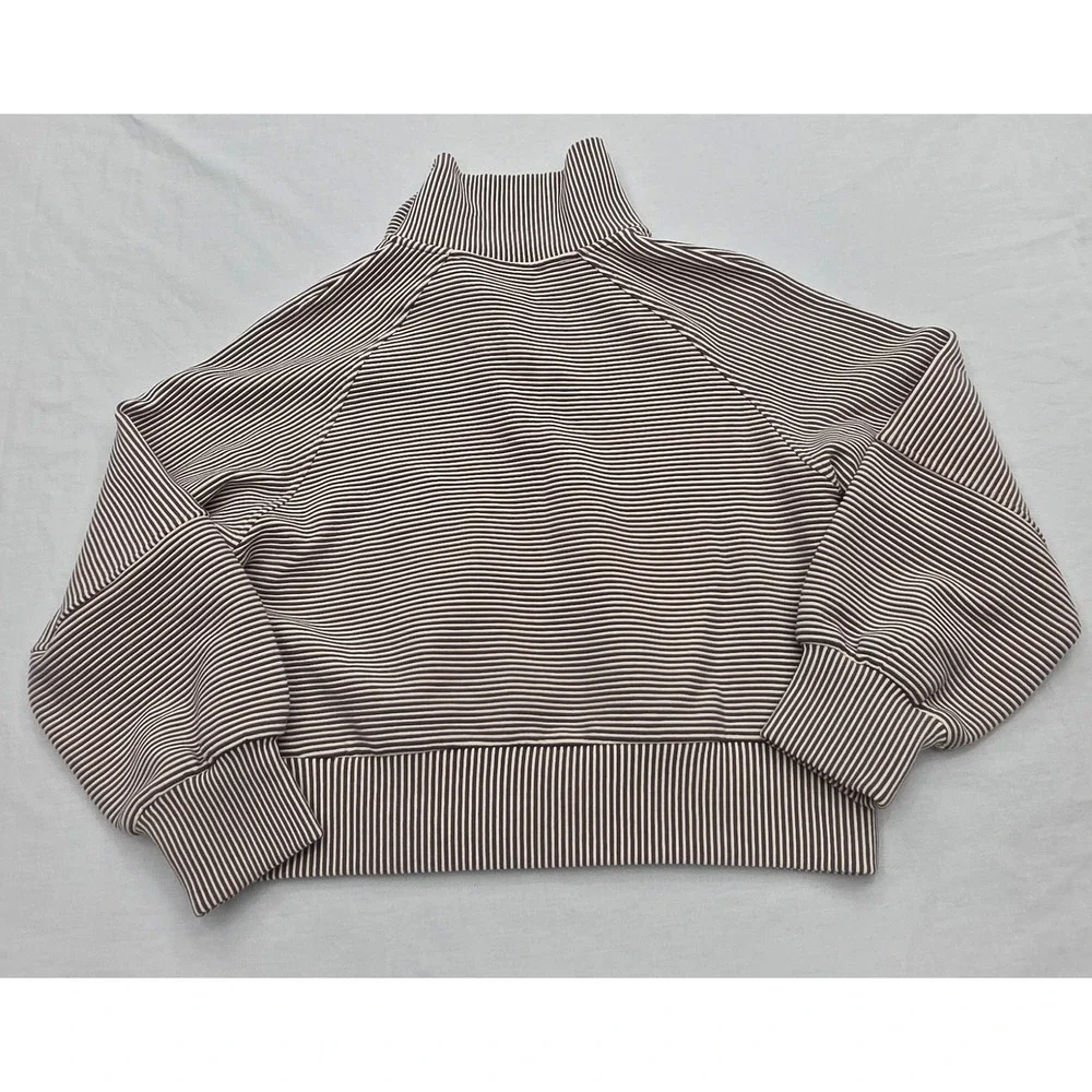 Varley Women XS Milano Half Zip Sweat 2.0 Striped Ottoman Pullover VAR02122 - Picture 8 of 8